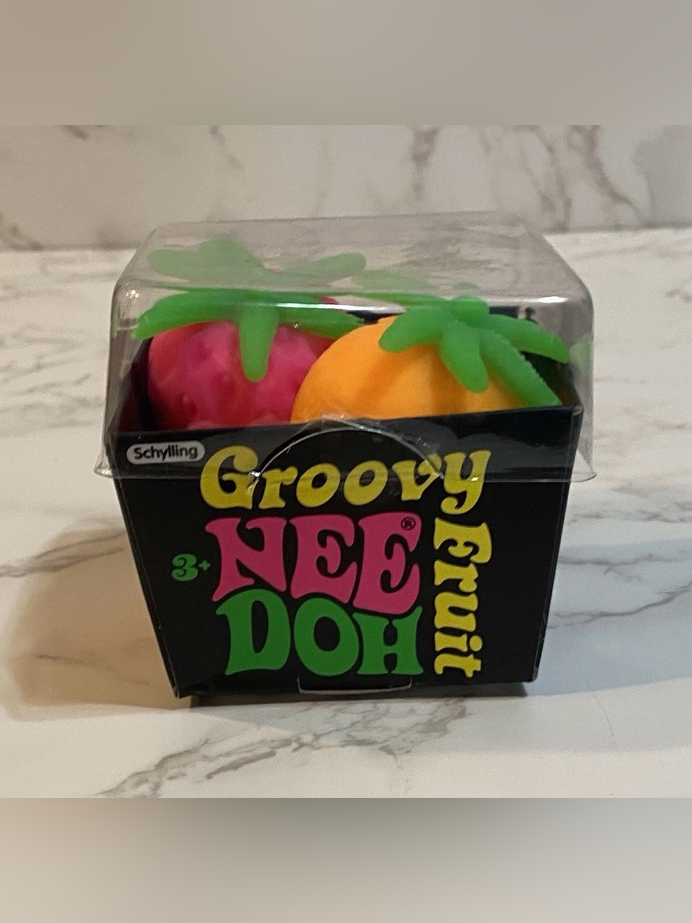 NeeDoh Groovy Fruit 3.5" Pack of 3 Banana Strawberry Orange Schylling NEW